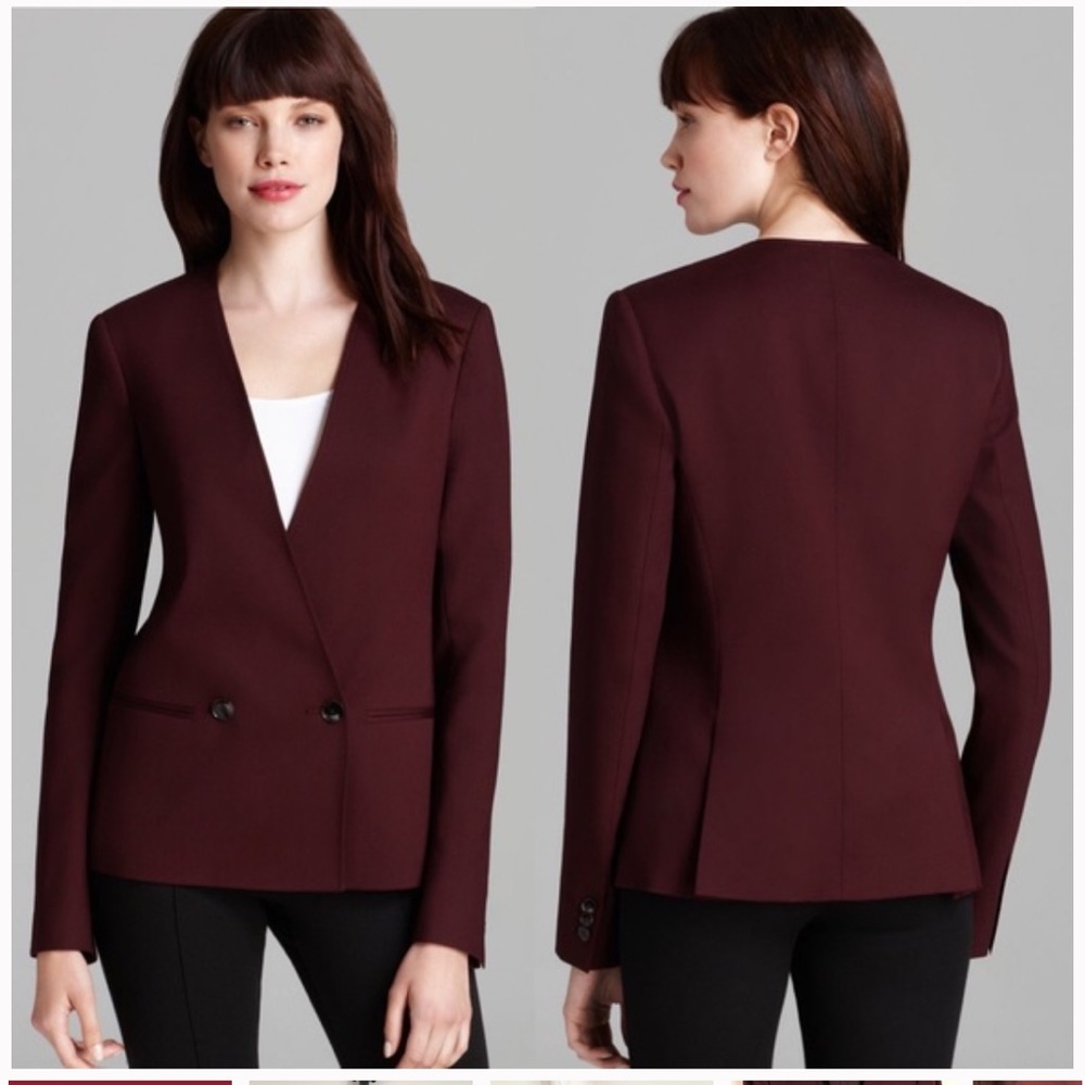 Theory Burgundy Wool Marlyn Blazer